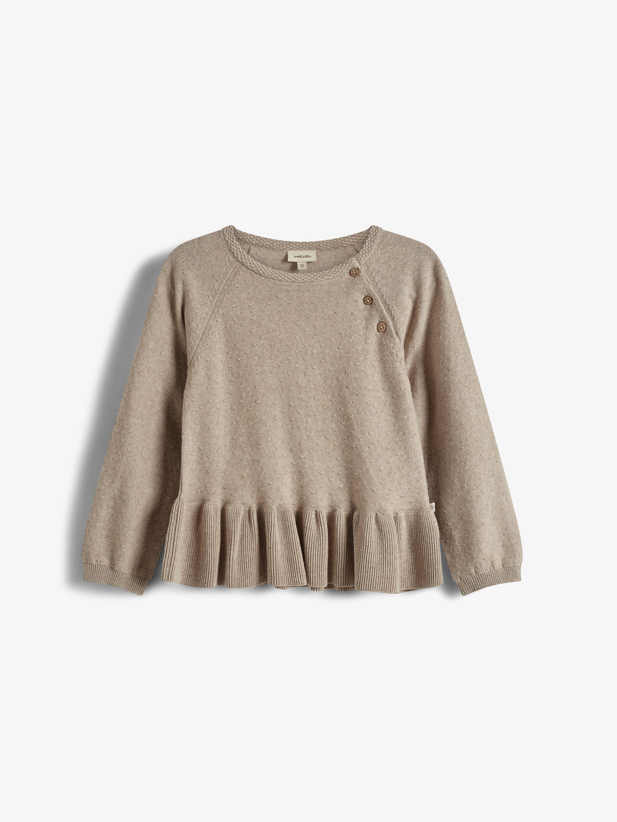 Katoenen gebreide tuniek - Kids - Light Beige Melange