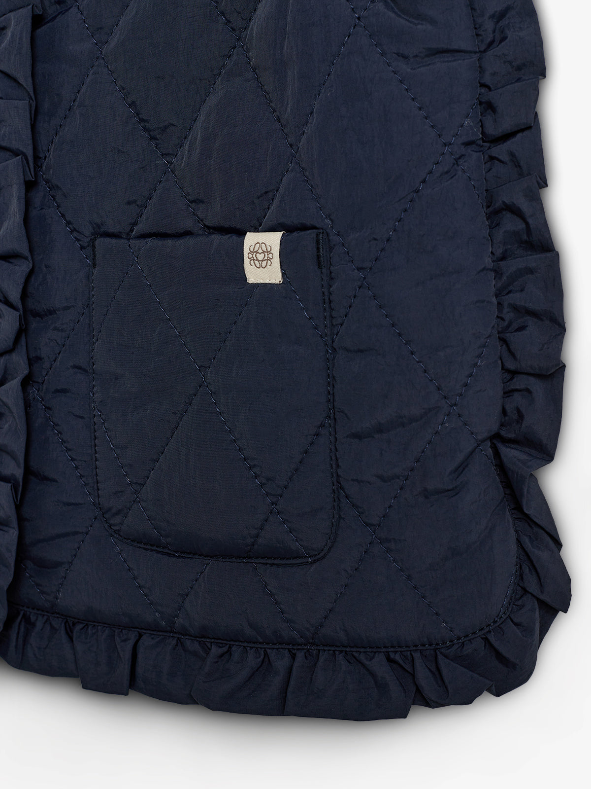 Gewatteerd gilet met ruches - Kids - Navy