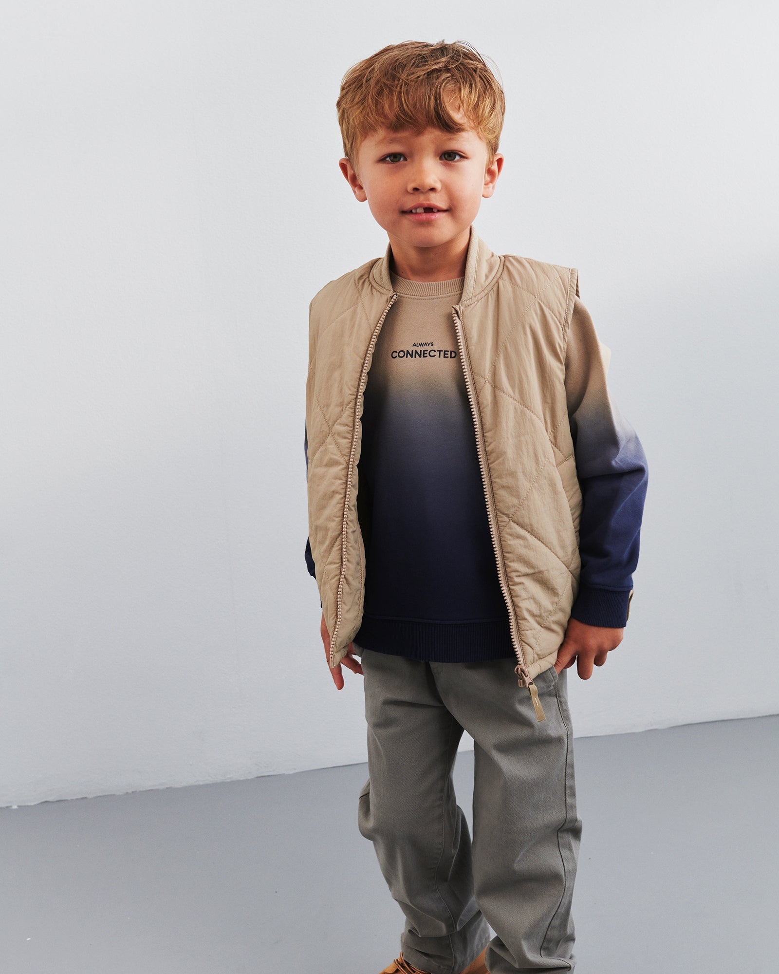 Gewatteerd Gilet - Kids - Dark beige