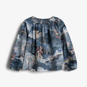 Poplin tuniek met landschapsprint - Kids - Blue/Rose