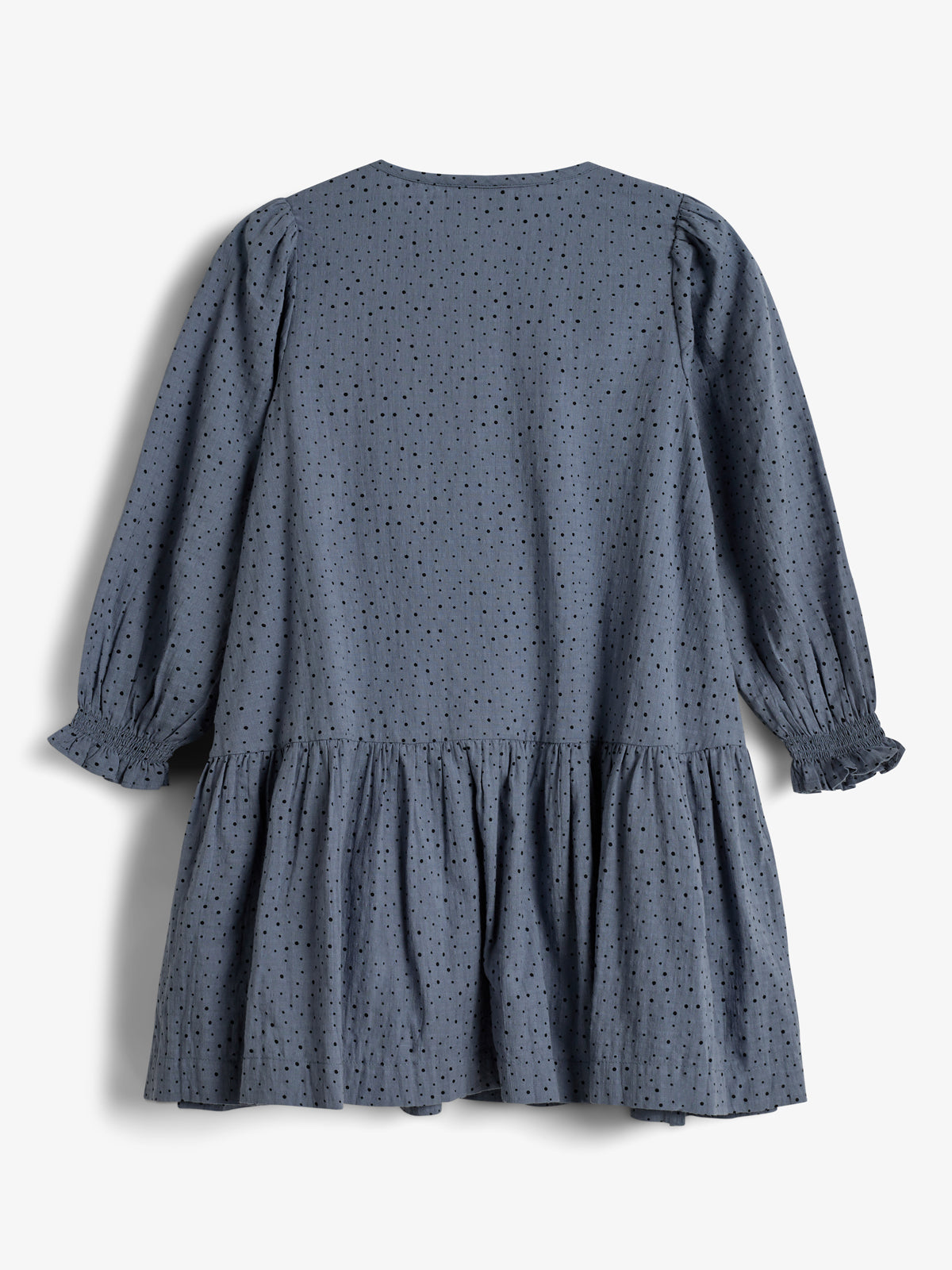 Katoenen jurk met microstippen - Kids - Dusty Blue