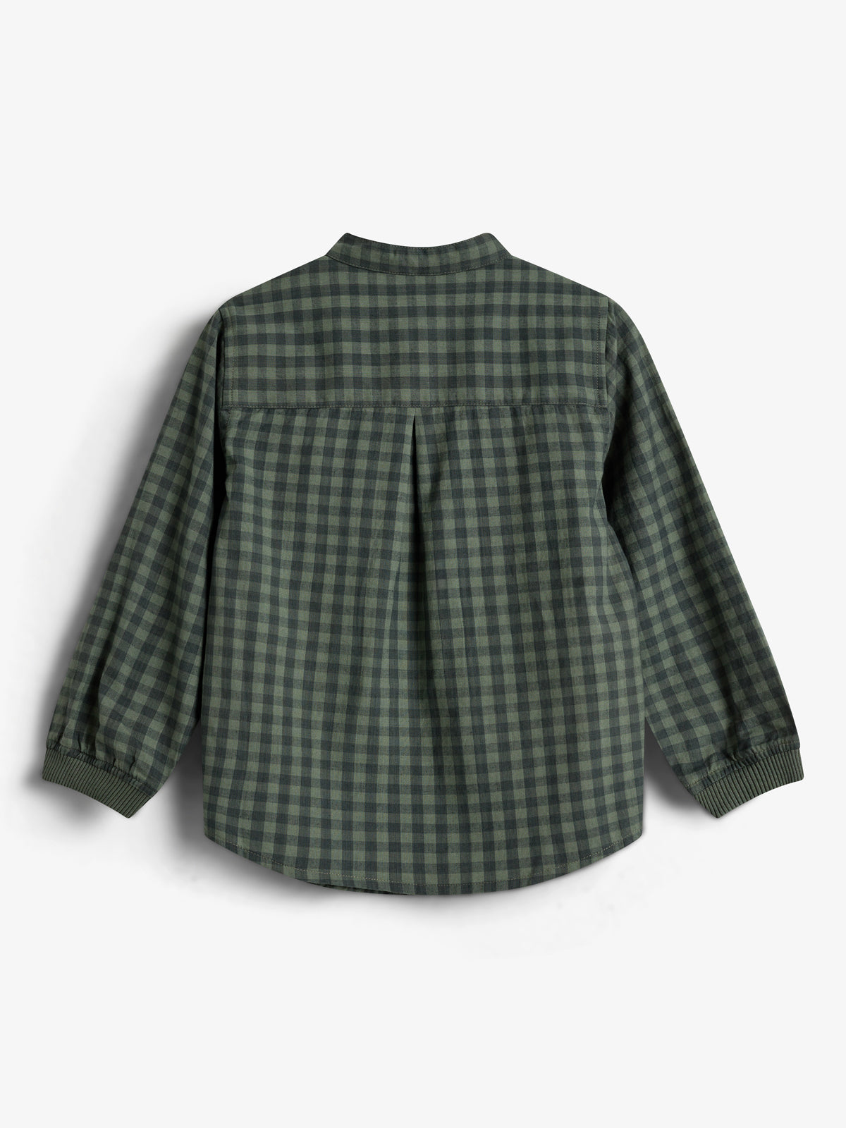 Micro Gingham Katoenen Overhemd - Kids - Green