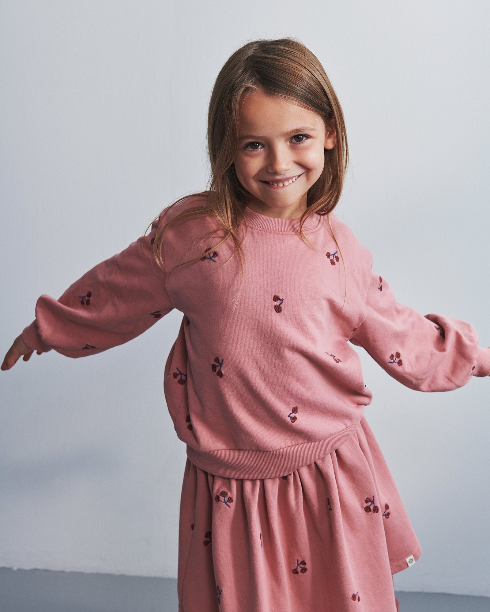 Sweatshirt met borduursel - Kids - Dusty Rose