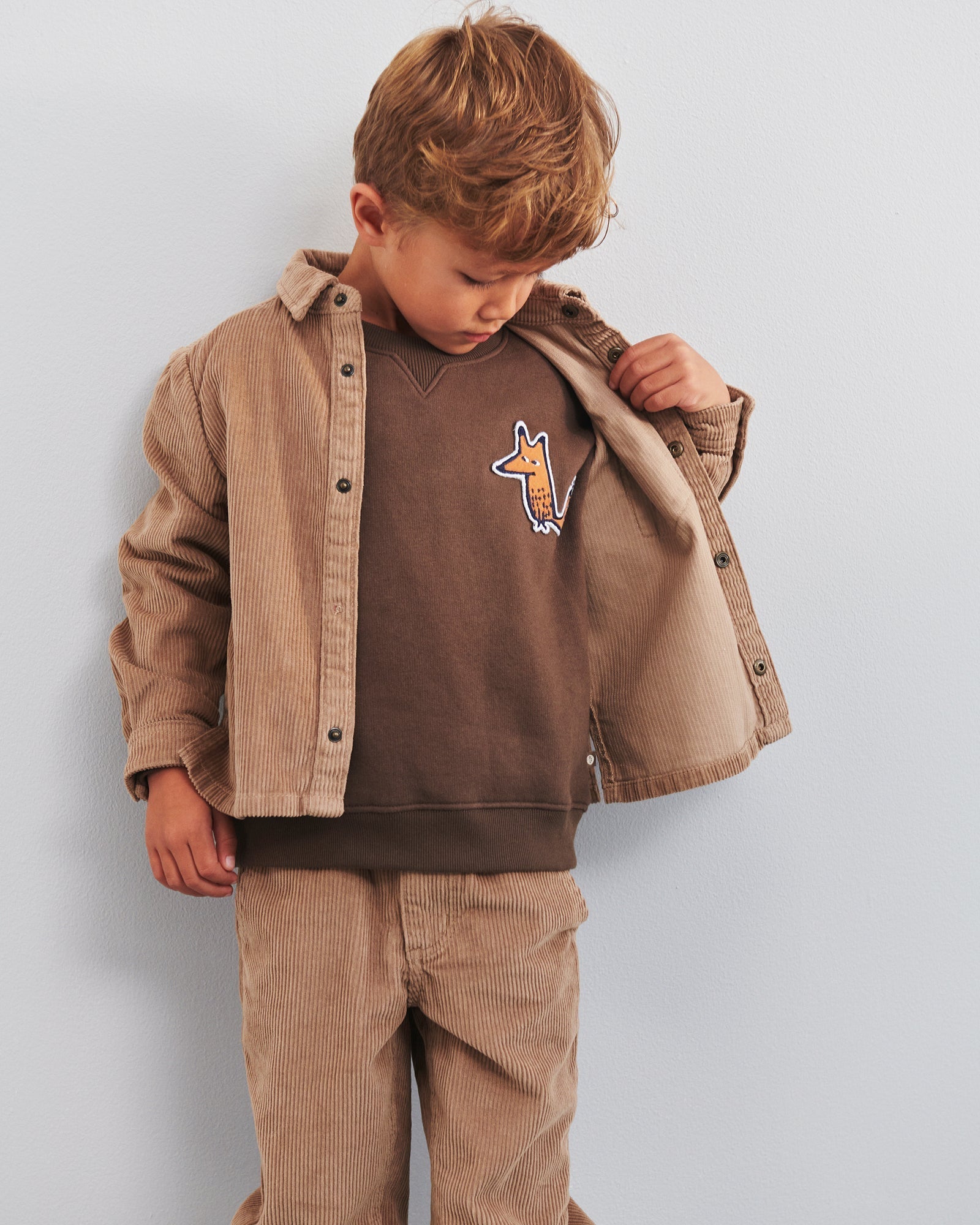 Sweatshirt Vos Badge - Kids - Dark Earth