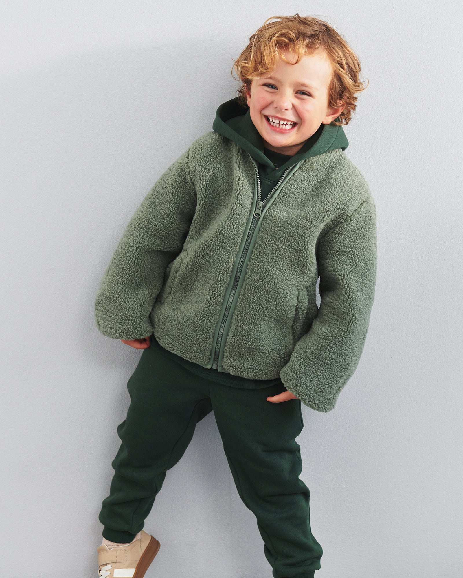 Hoodie in. Kangoeroezak - Kids - Dark Green