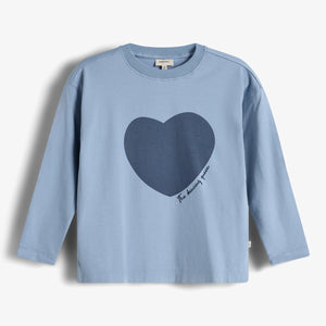 Heart Long Sleeve T-shirt - Kids - Blue