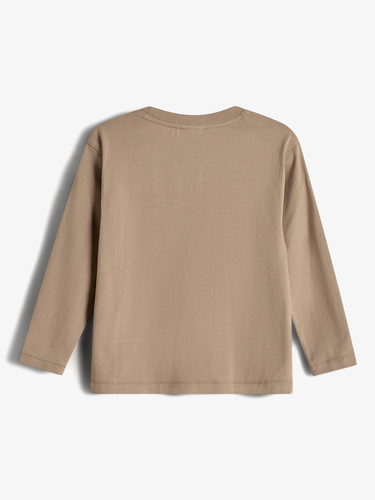 Warp Text Long Sleeve T-shirt - Kids - Dark Beige