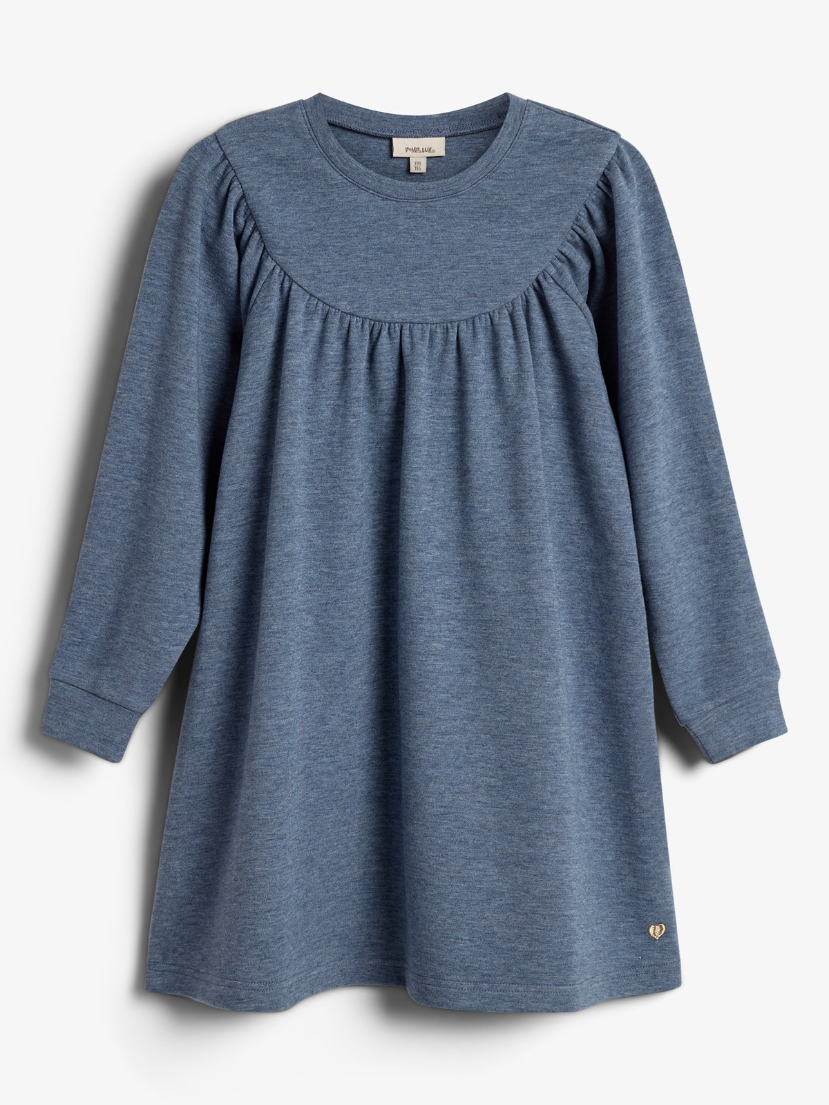 Pluche Jersey Jurk - Kids - Blue Melange