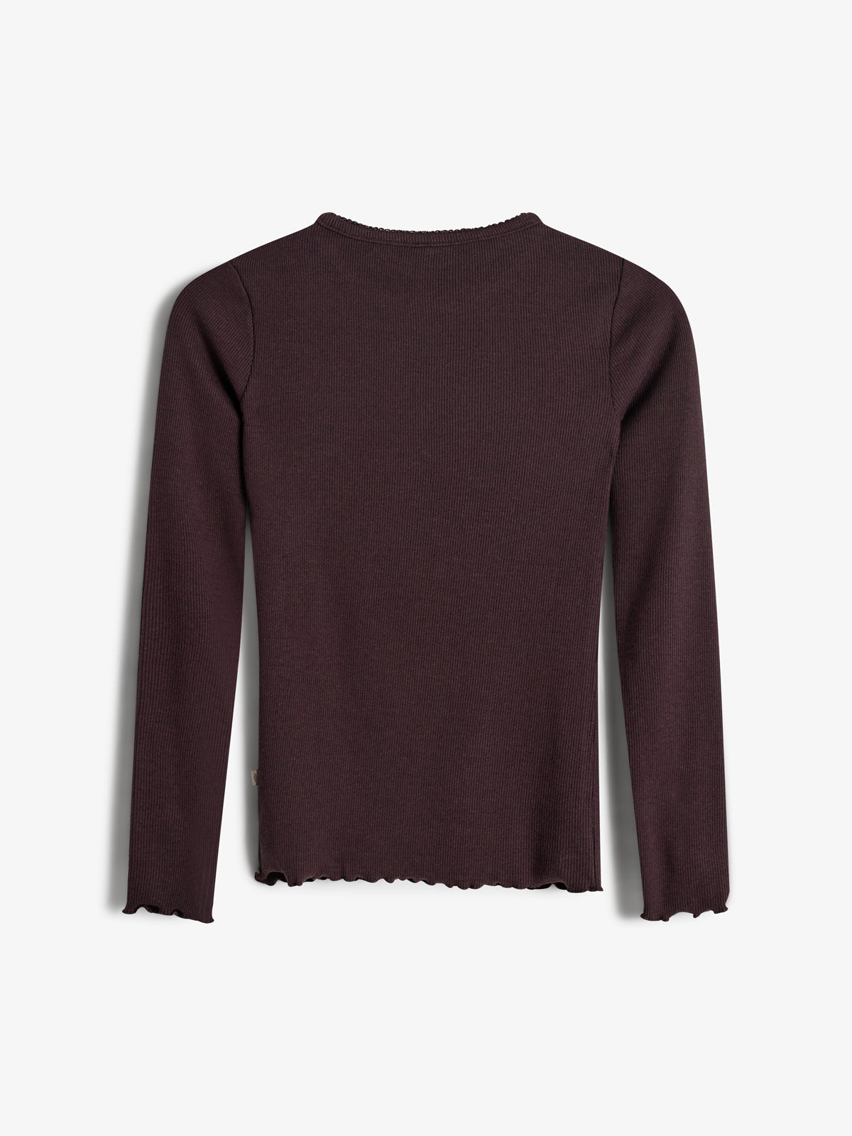 Basic Modal Lange Mouw Rib T-shirt - Kids - Dark Purple