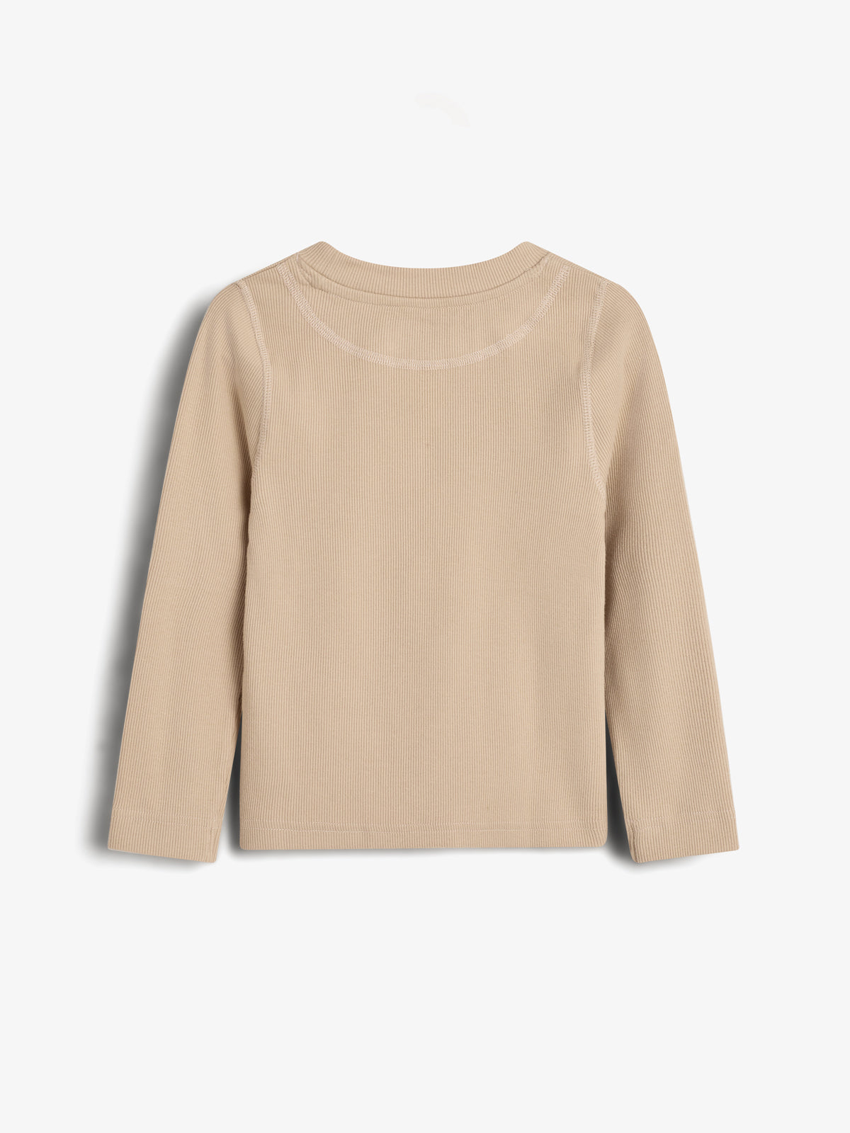 Basic Rib T-shirt met lange mouwen - Kids - Beige