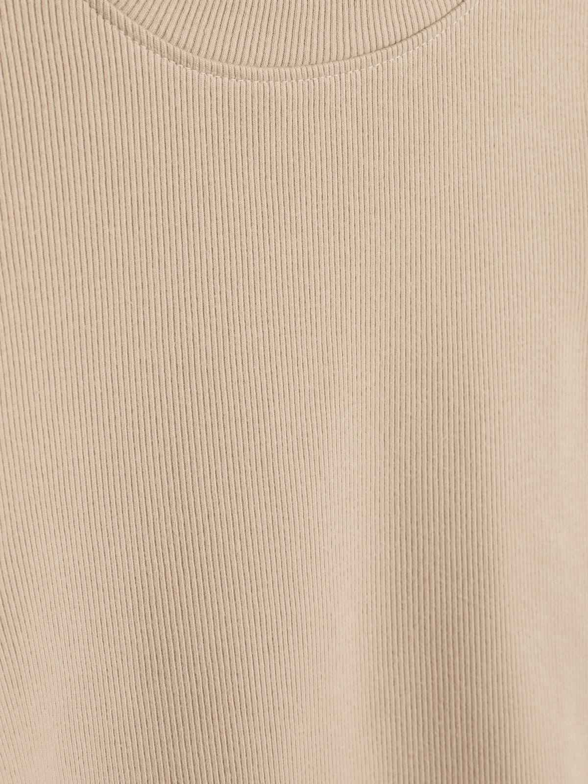 Basic Rib T-shirt met lange mouwen - Kids - Beige