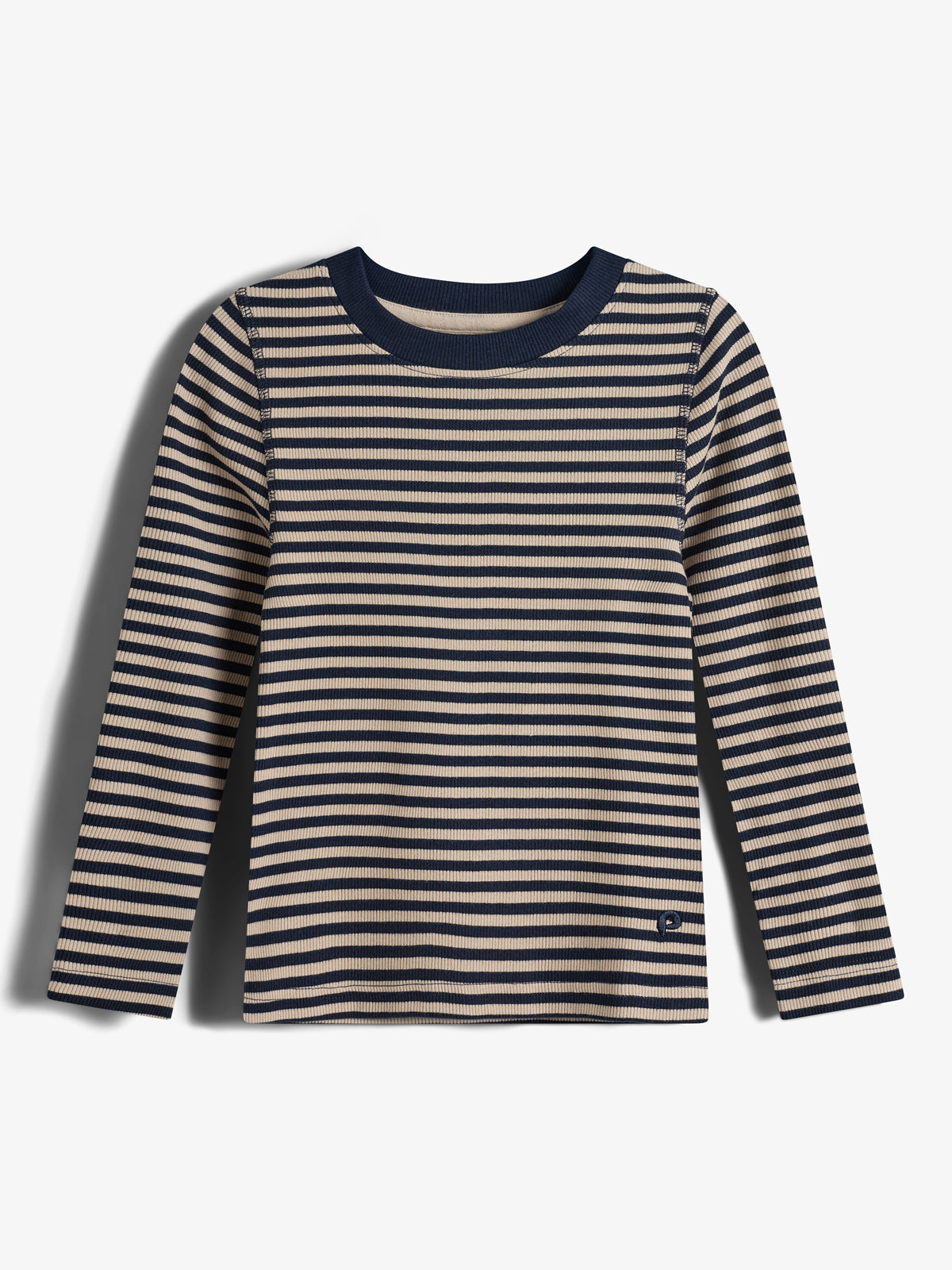 Gestreept Basic Rib T-shirt met lange mouwen - Kids - Navy/Beige