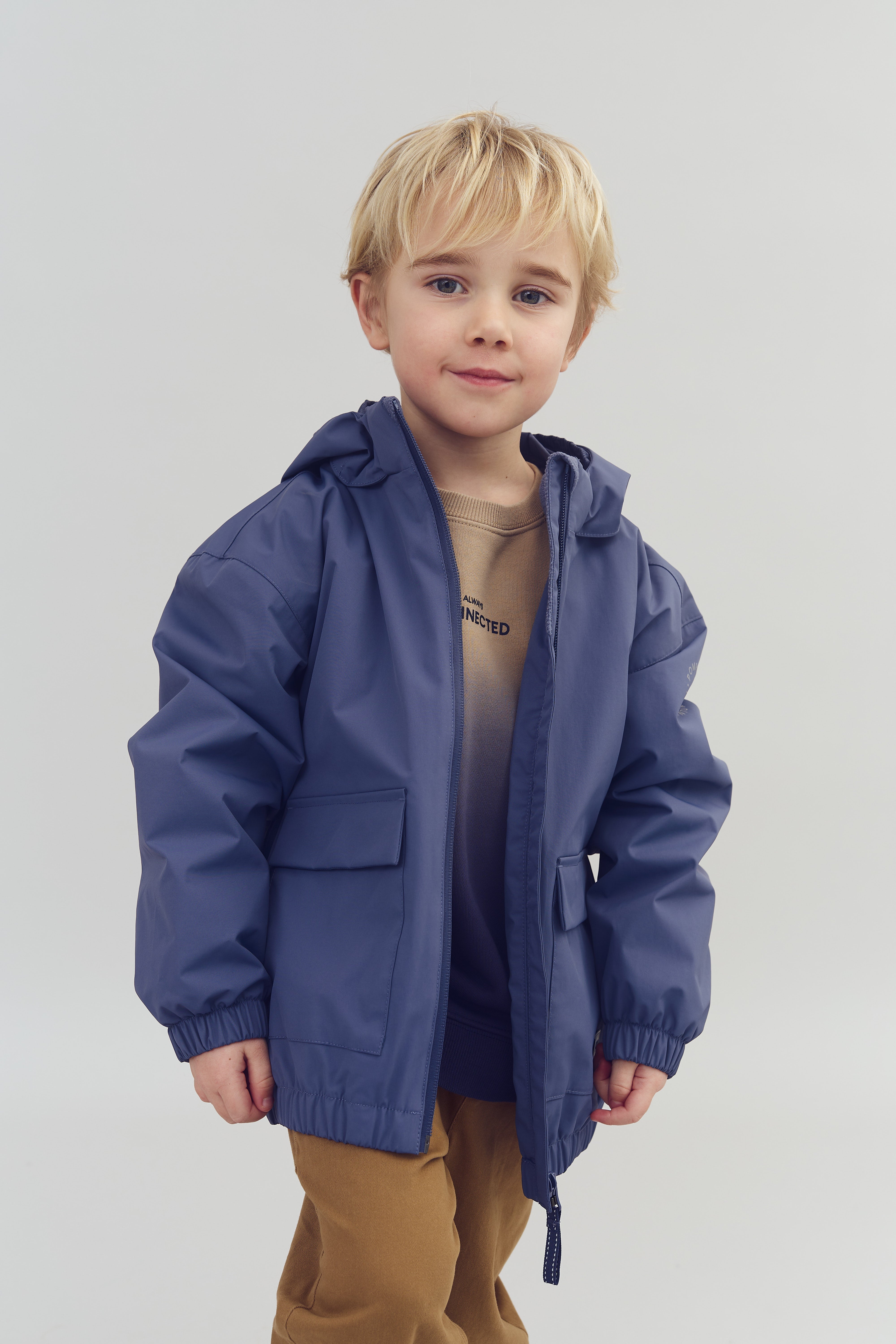 Regenjas met opgezette zak - Kids - Vintage Blue