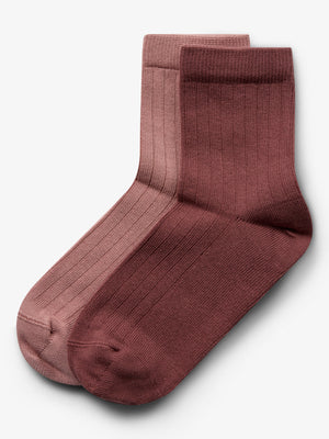 Sokken 2-pack - Kids - Dusty Rose/Dark Rose