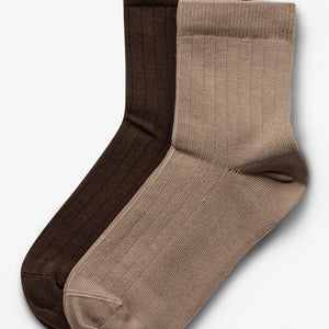 Sokken 2-pack - Kids - Dark Earth/Dark Beige
