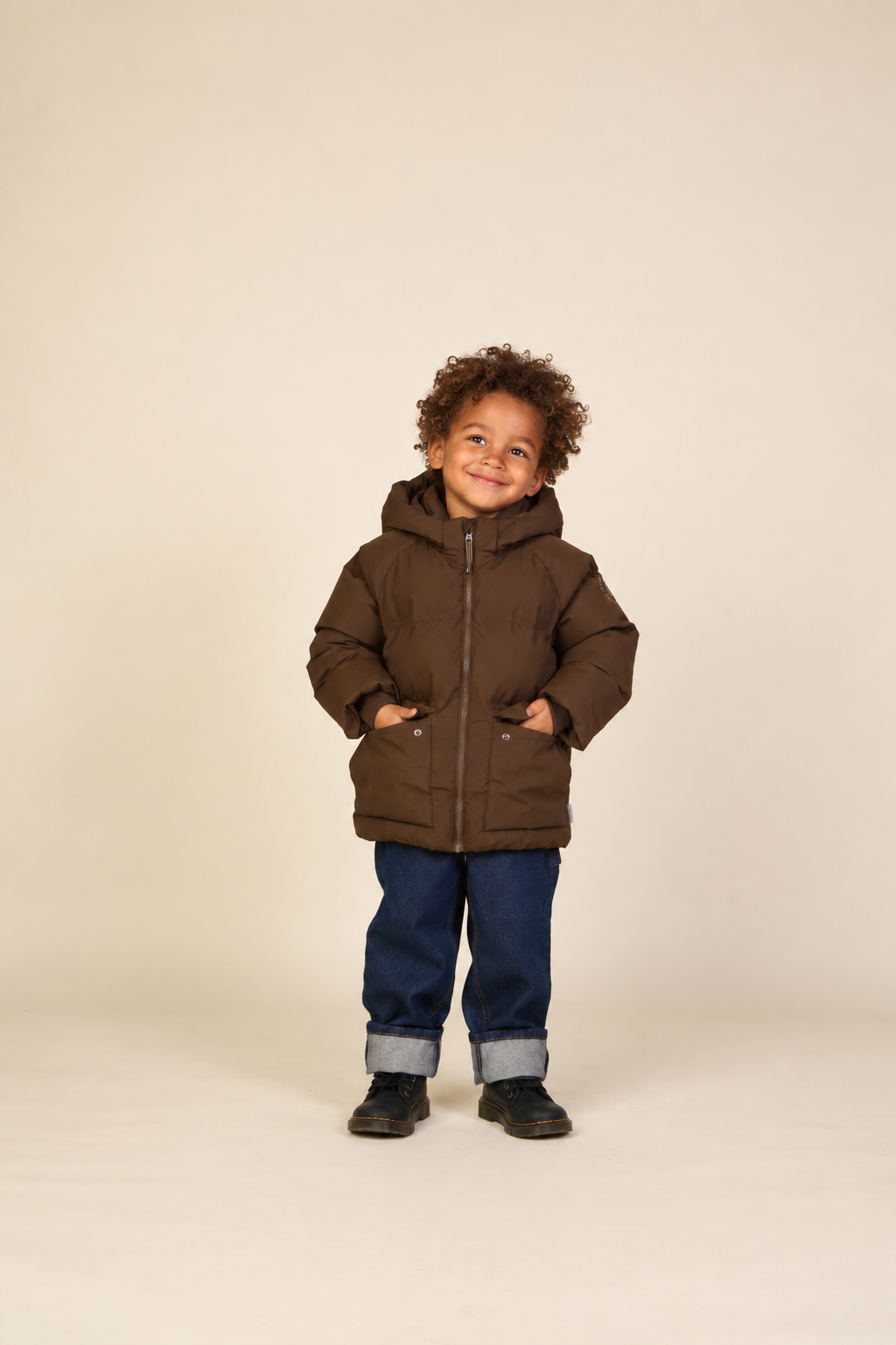 Adventure® gewatteerde winterjas Kids - Dark Brown | 101417 Blake