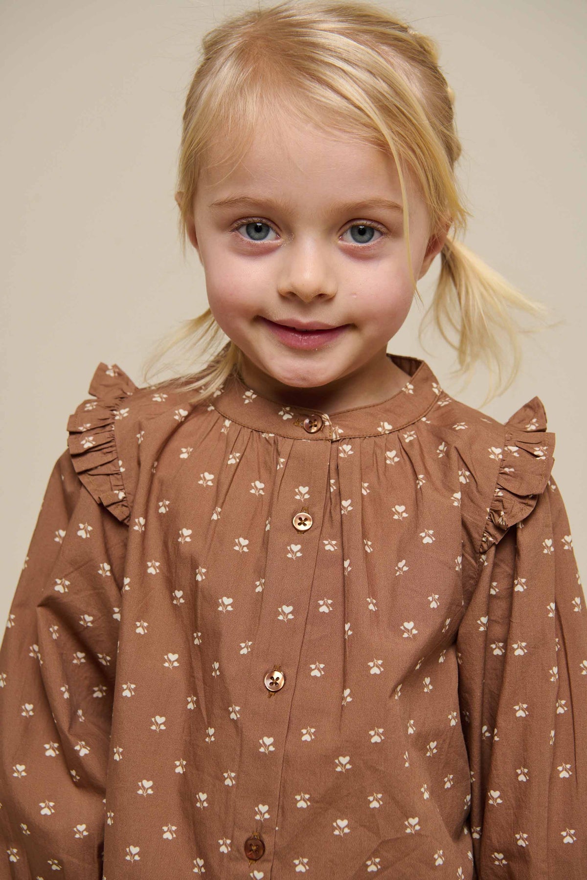 Printed Poplin Shirt Blouse - Kids - Coconut | 101057 Camilla