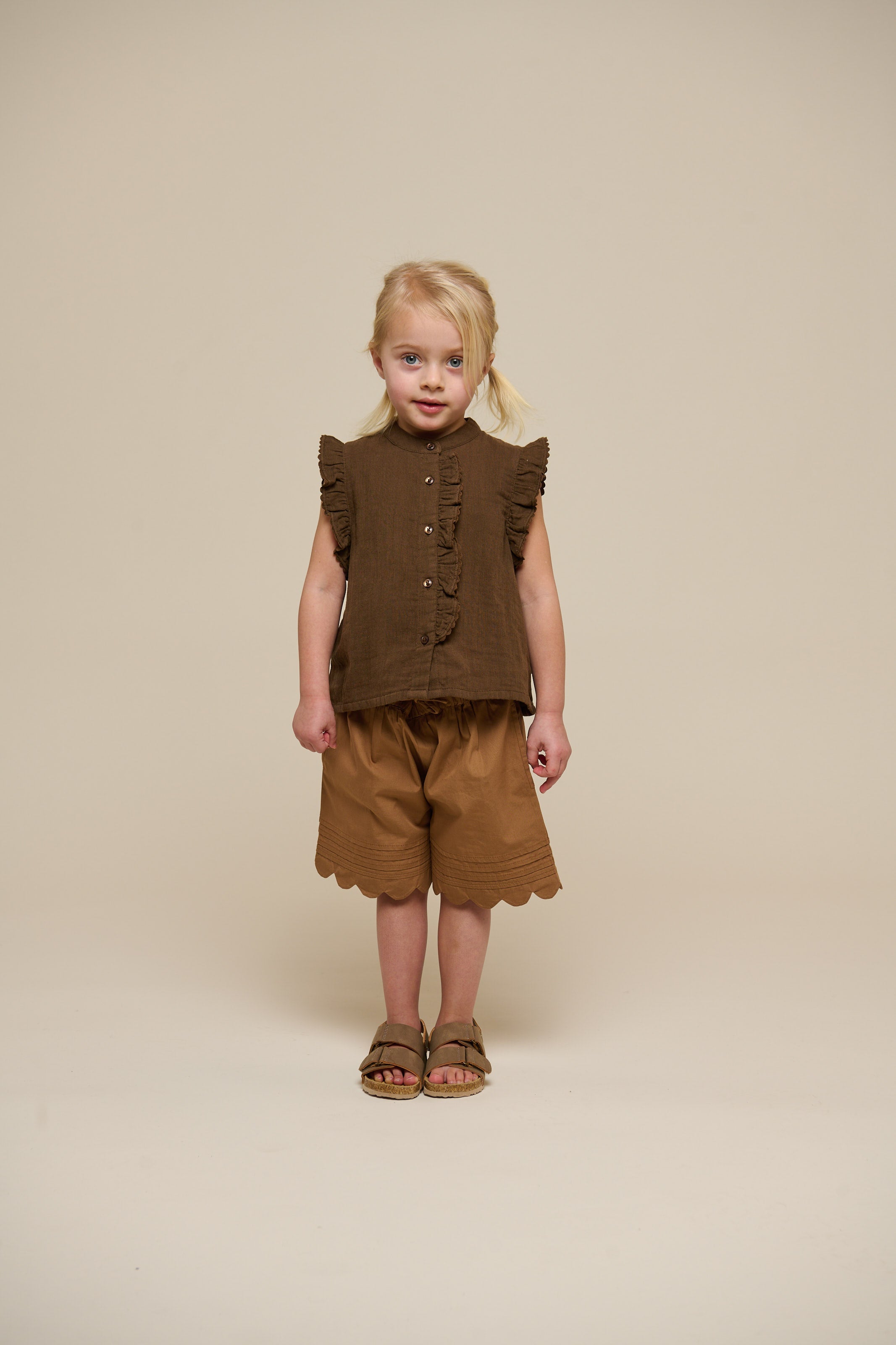 Mouwloze Top van Gaas - Kids - Dark Brown | 100928 Jasmine