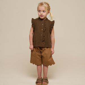 Poplinshorts met Geschulpte Rand - Kids - Coconut | 101044 Joy