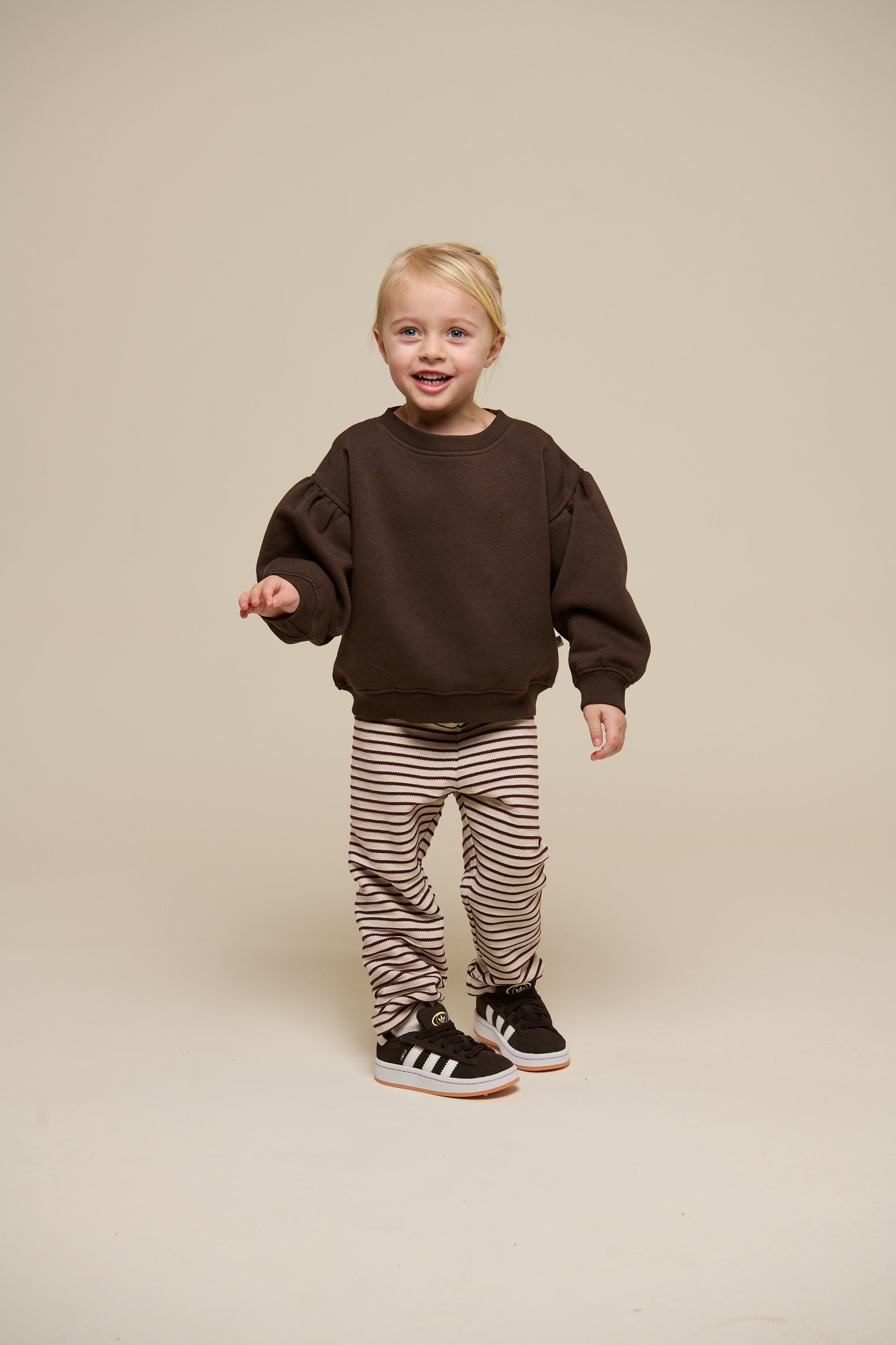 Gestreepte Jerseybroek - Kids - Brown | 101000 Emmie