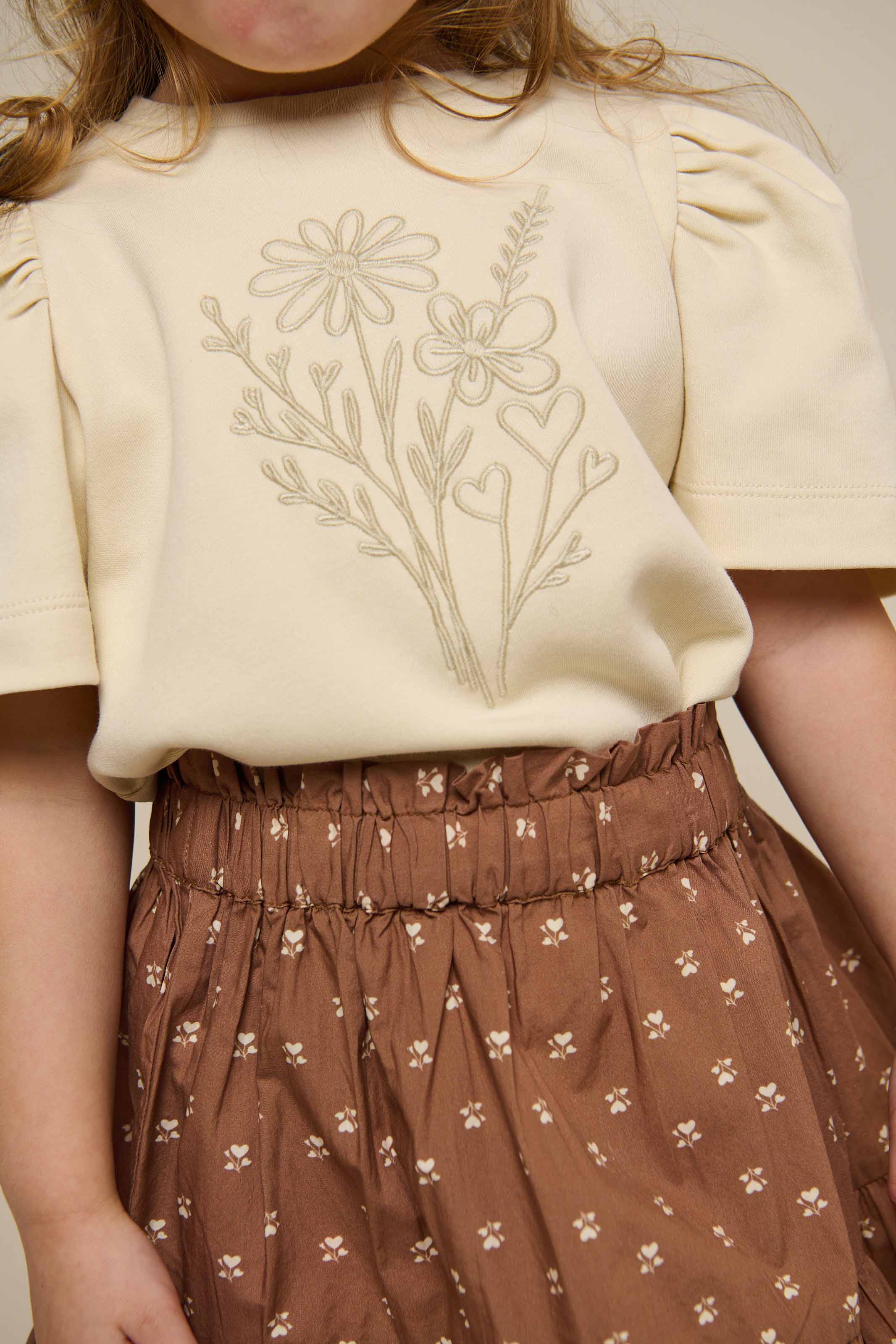 T-shirt met Borduursel - Kids - Offwhite | 101235 Amanda