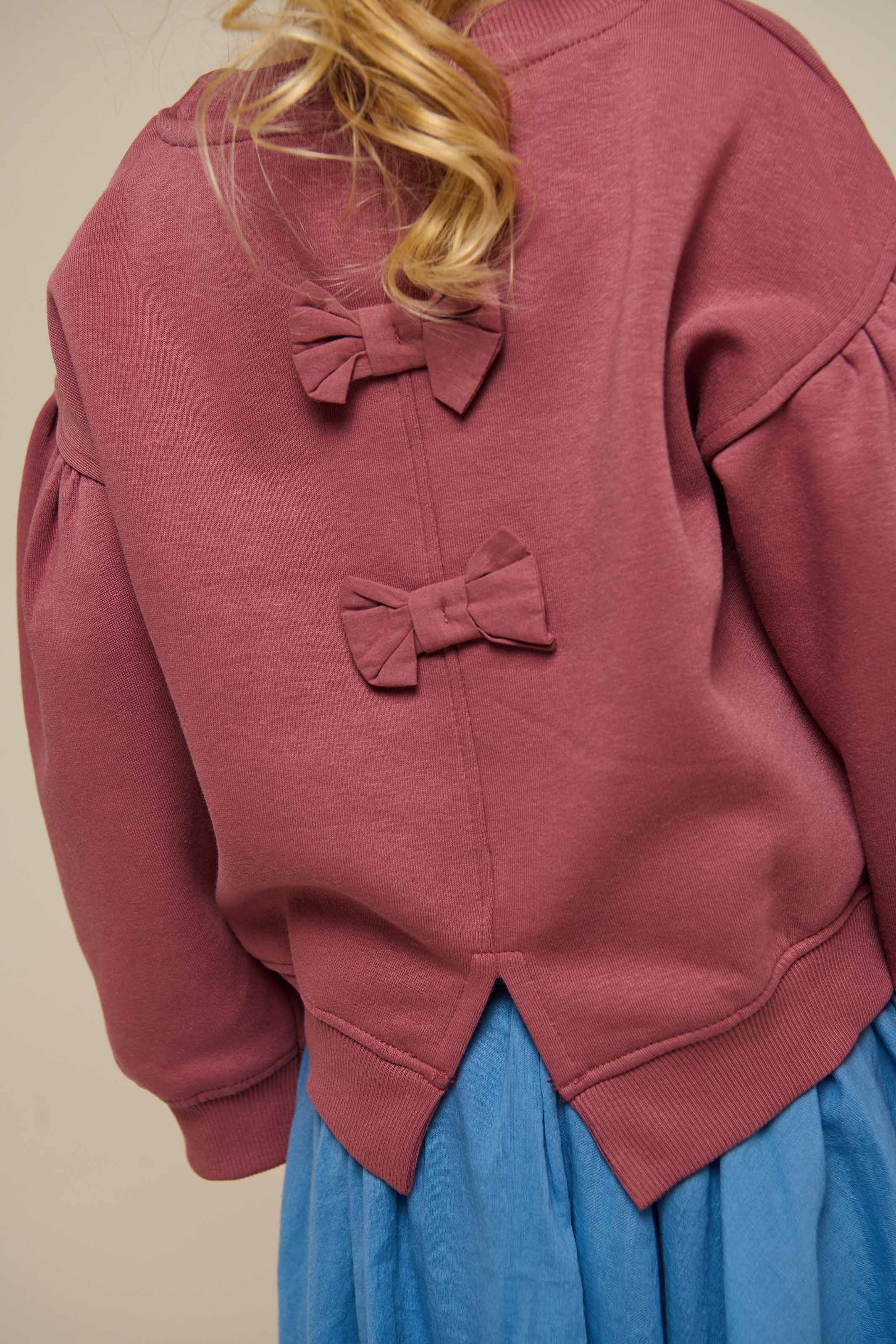Sweatshirt met strikdetail - Kids - Vintage Red | 100812 Ruth