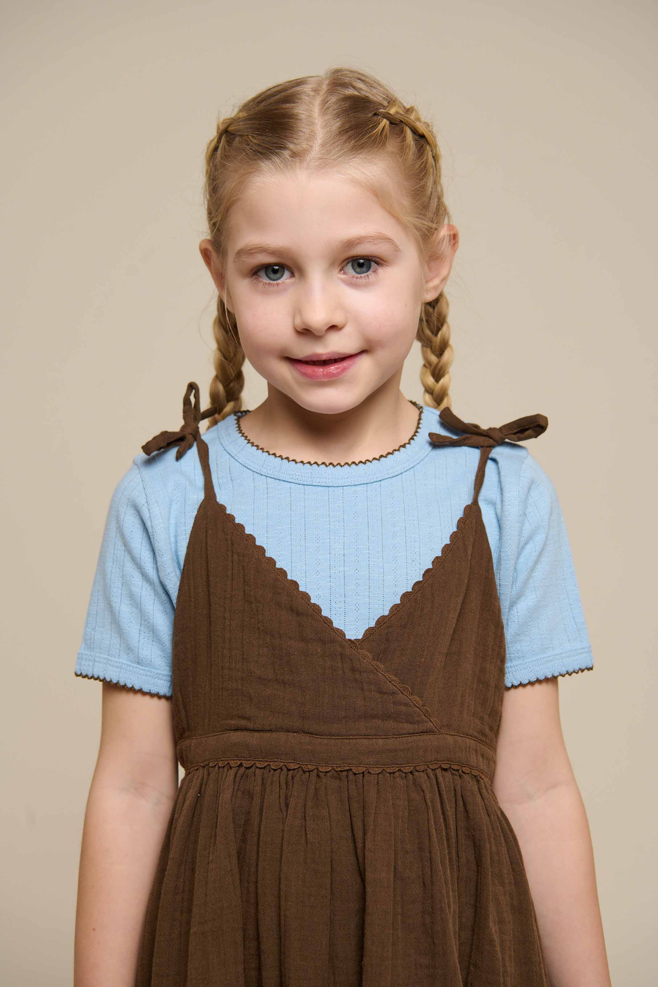 Pointelle T-shirt met contrast picot - Tween - Powder Blue | 101286 Drew