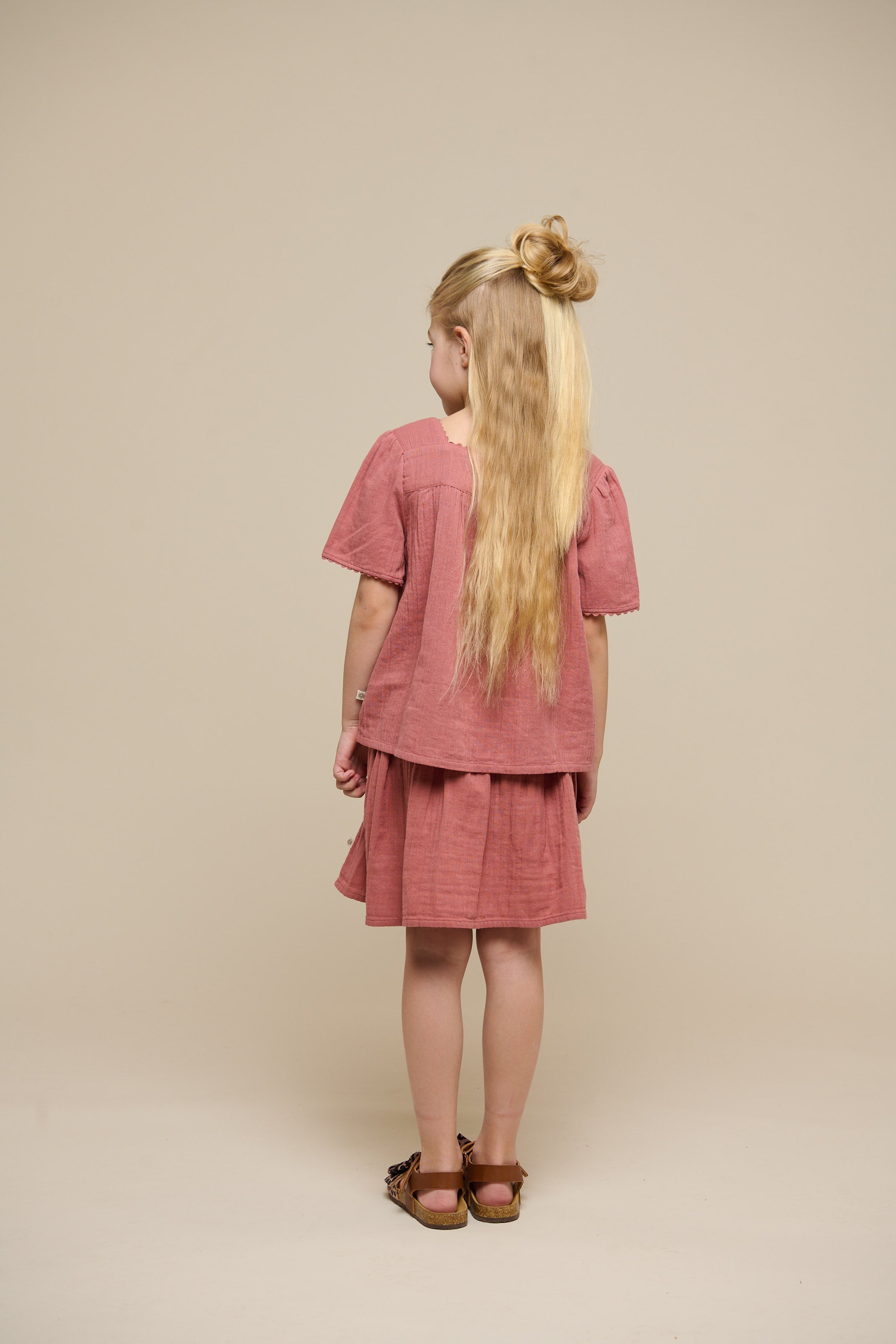 Gaze Blouse met Korte Mouwen - Tween - Old Rose | 100921 Jasmine