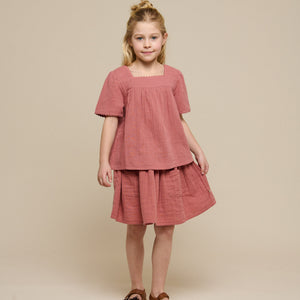 Gaze Blouse met Korte Mouwen - Tween - Old Rose | 100921 Jasmine