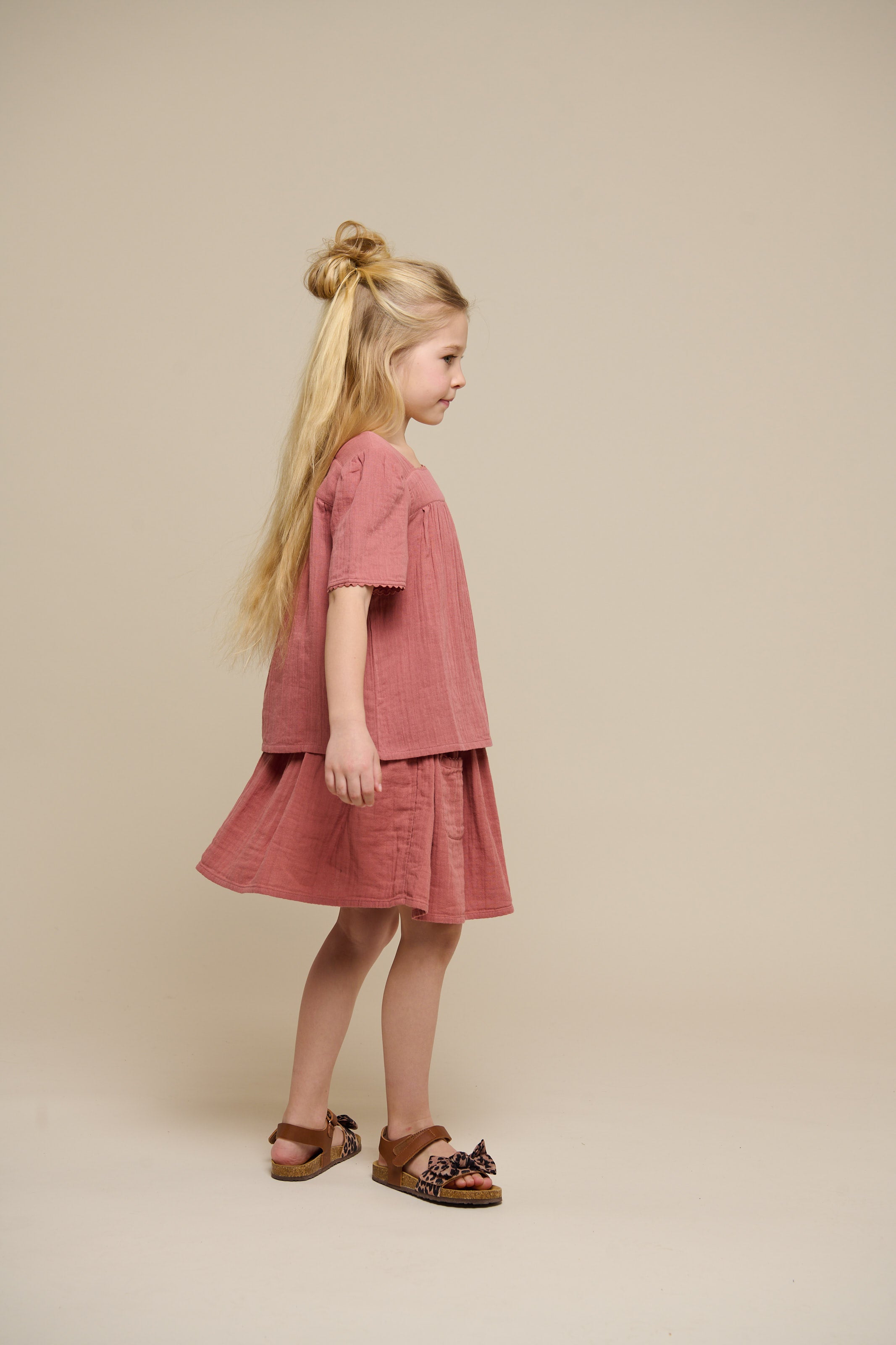 Gaze Blouse met Korte Mouwen - Tween - Old Rose | 100921 Jasmine