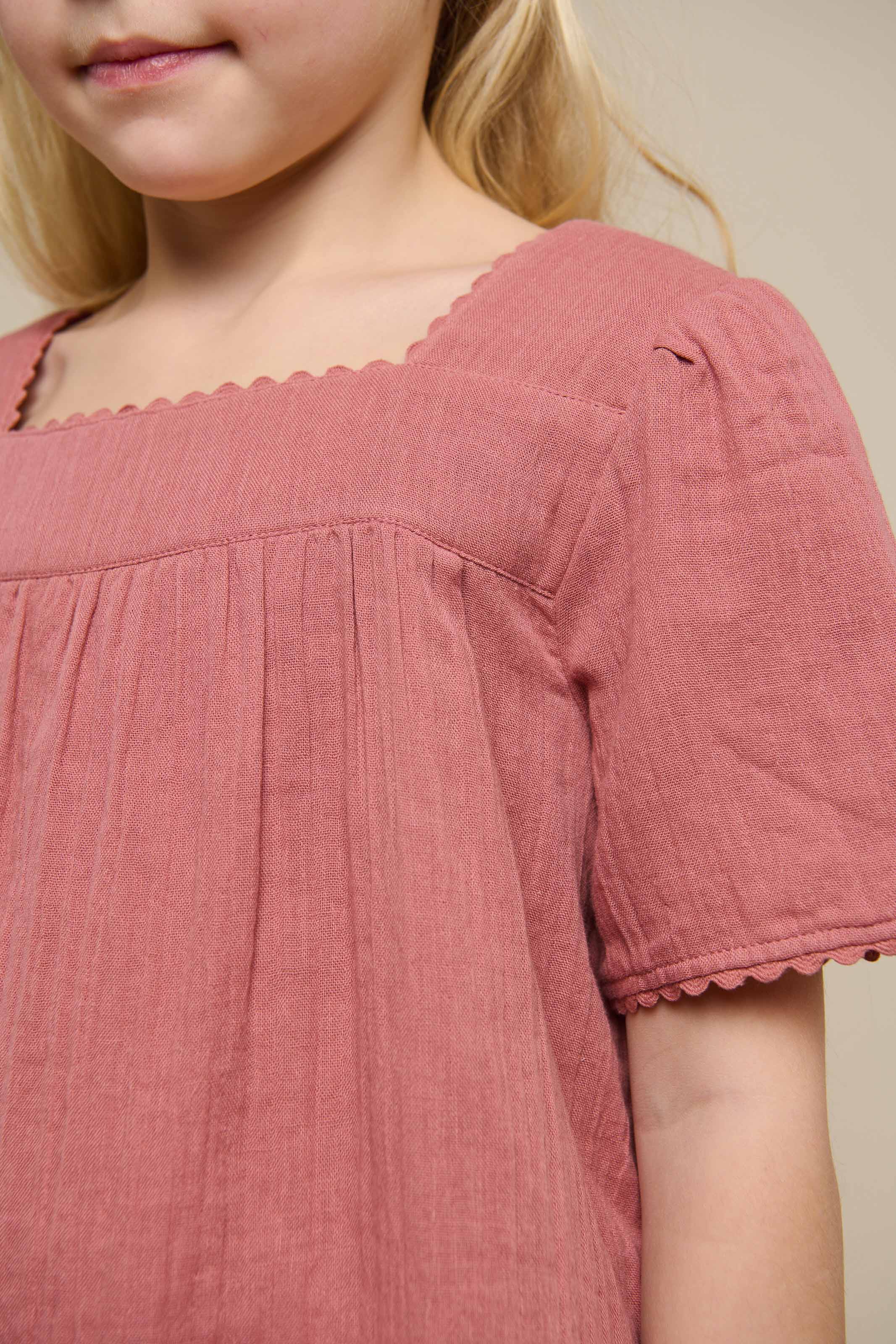 Gaze Blouse met Korte Mouwen - Tween - Old Rose | 100921 Jasmine