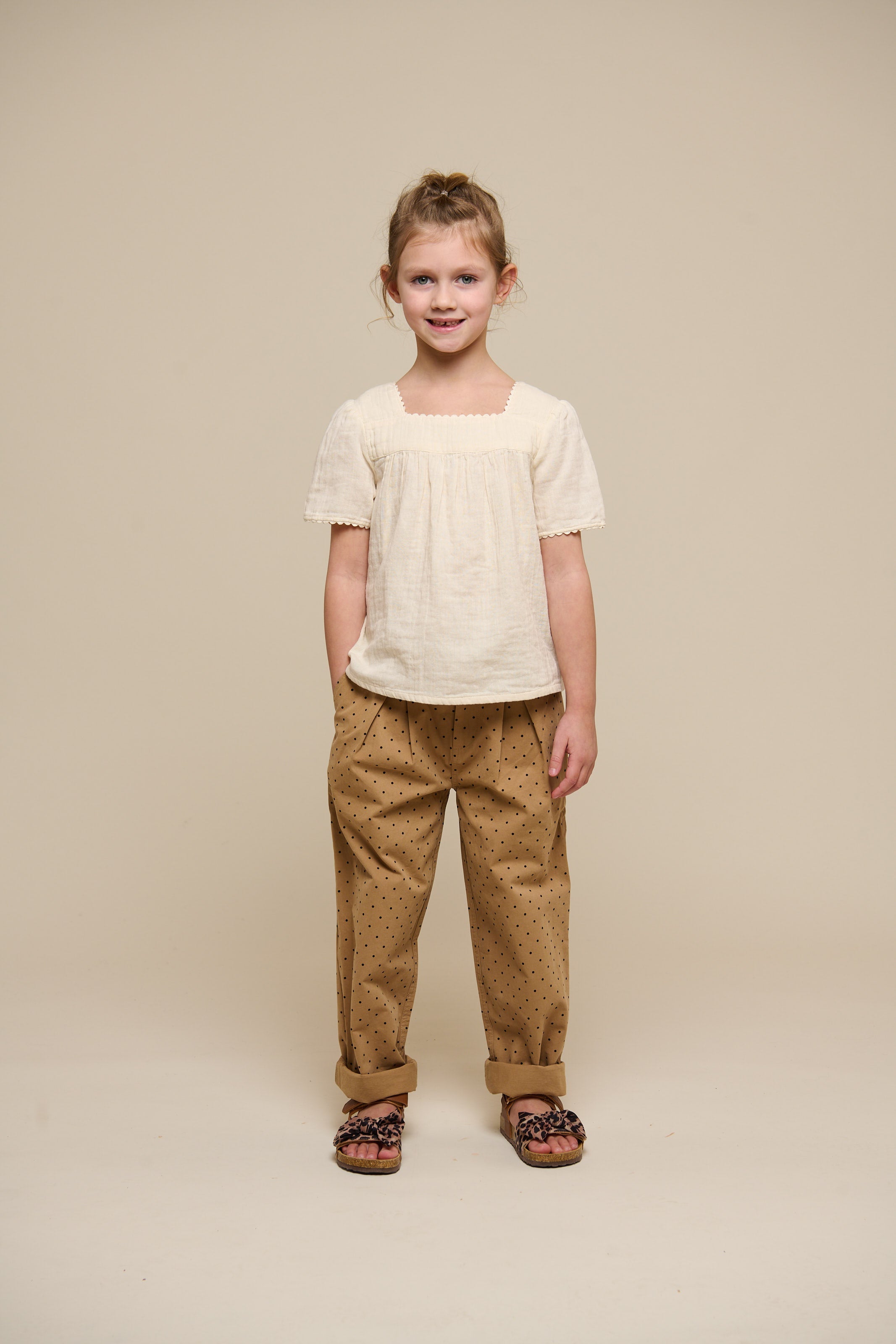 Twill broek met stip - Tween - Beige | 100615 Iris