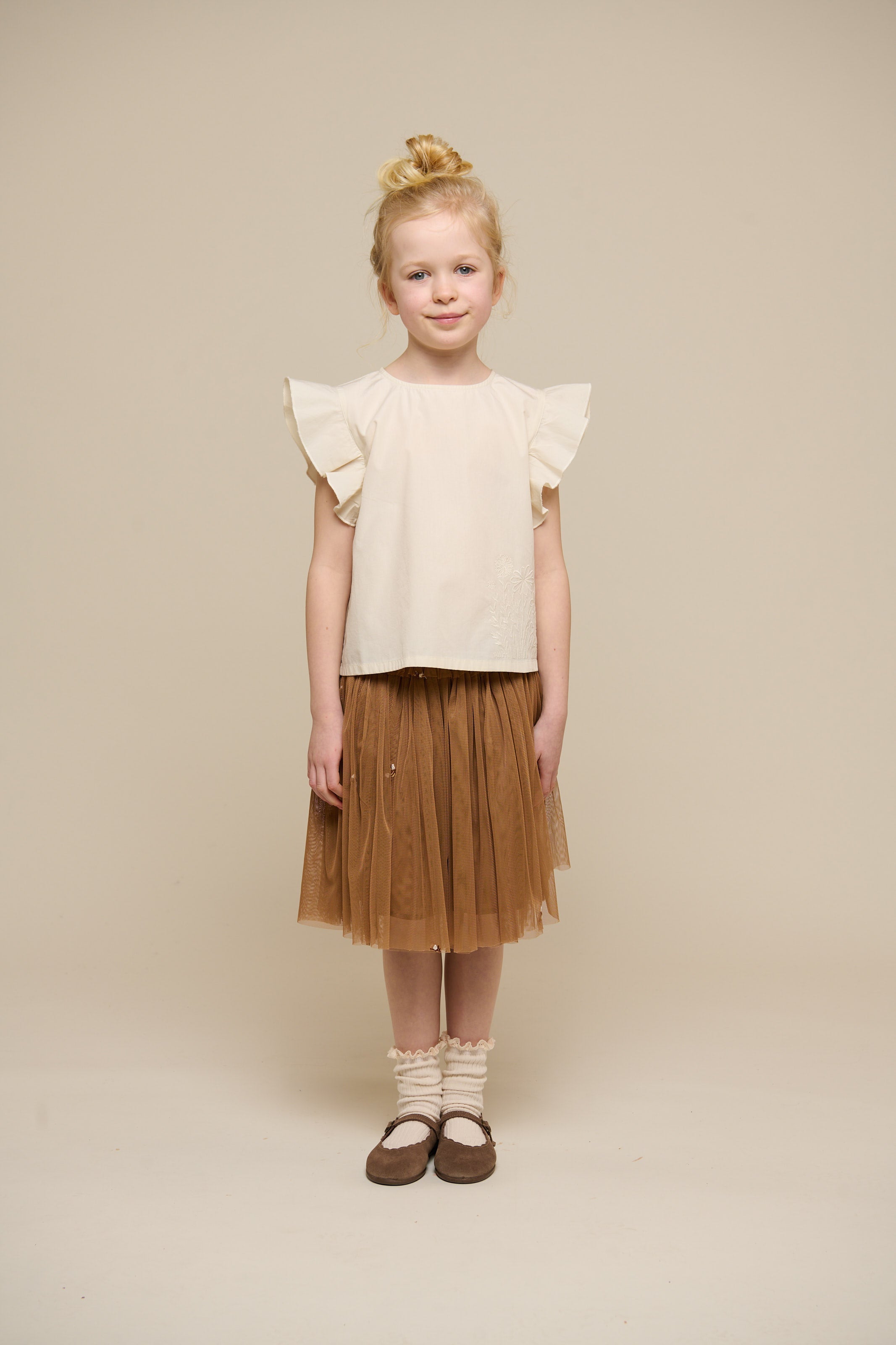 Popeline blouse met borduursel - Tween - Offwhite | 101074 Barbara