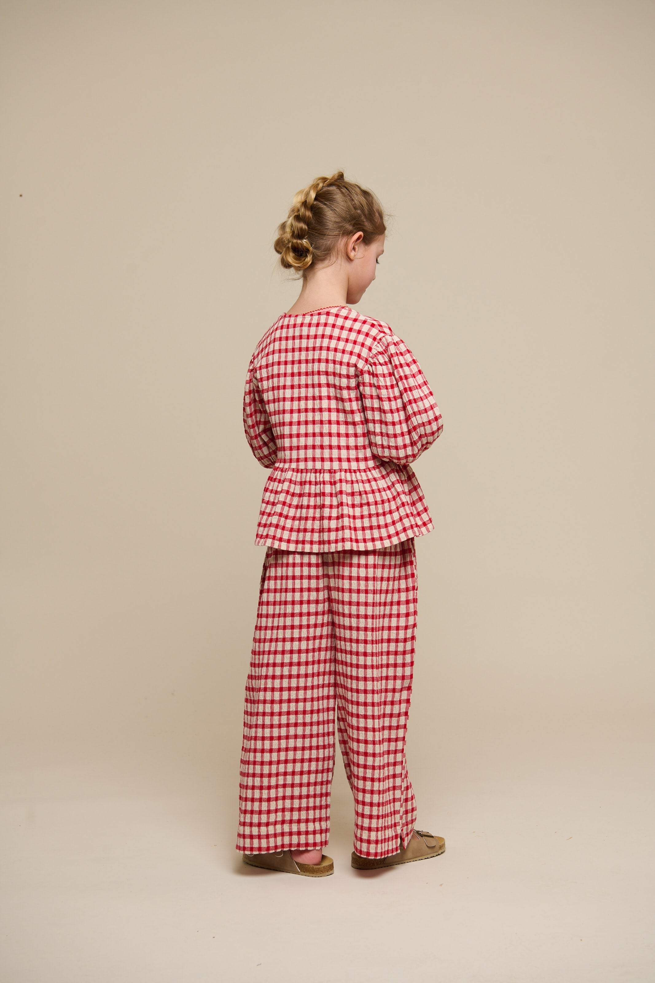 Geruite Katoenen Blouse - Tween - Cherry Red | 100909 Bonnie