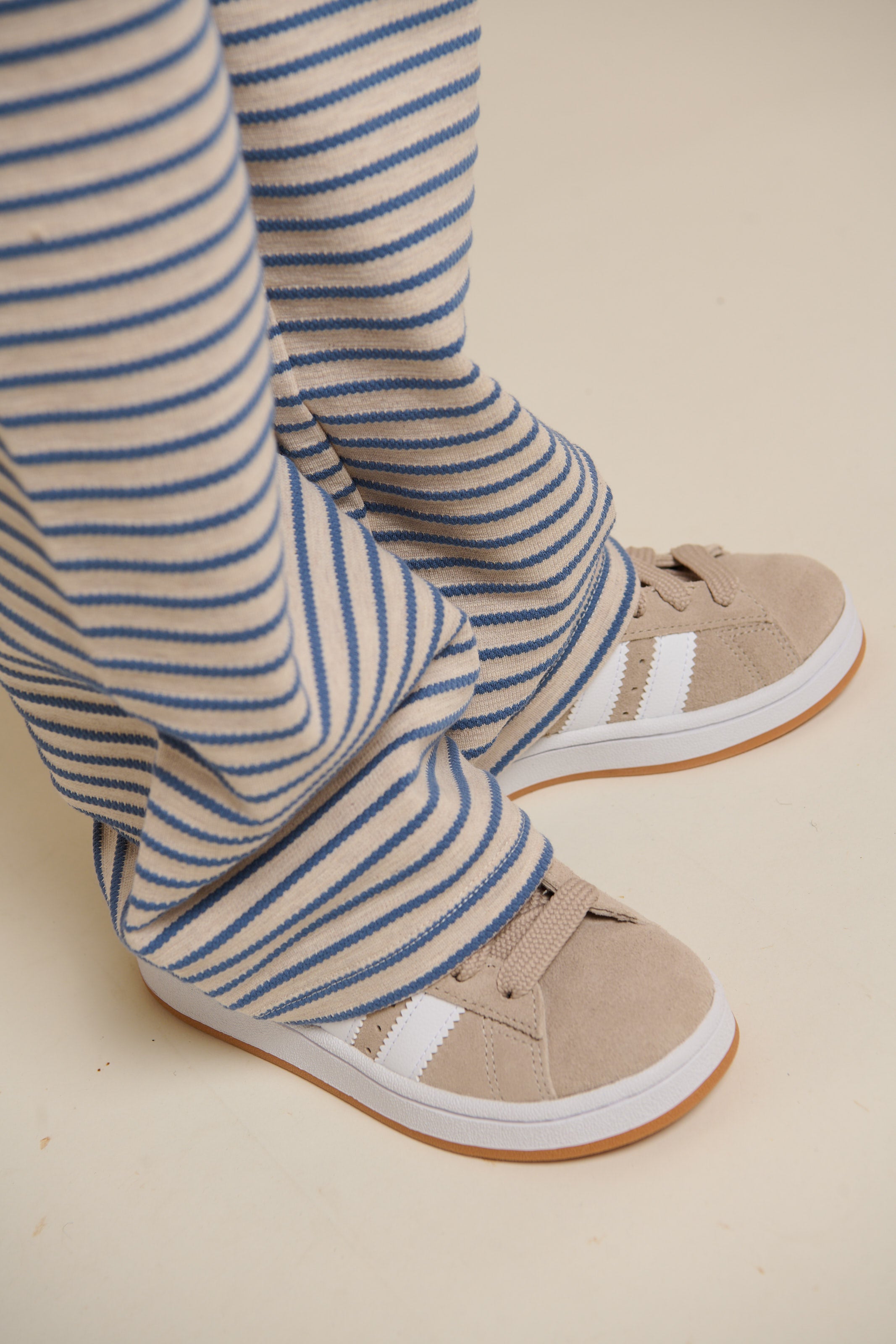 Gestreepte Jersey Broek met Wijde Pijpen - Tween - Blue | 100998 Emmie
