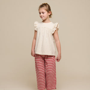 Geruite Katoenen Broek - Tween - Cherry Red | 100907 Bonnie