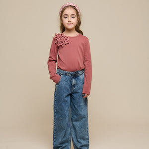 T-shirt met Bloemapplicatie - Tween - Old Rose | 101234 Sarah