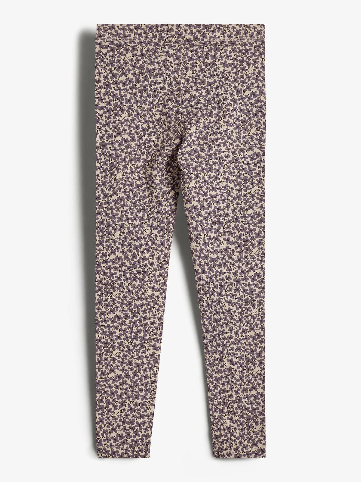 Jersey Leggings w. Ditsy Print - Tweens - Dusty Purple