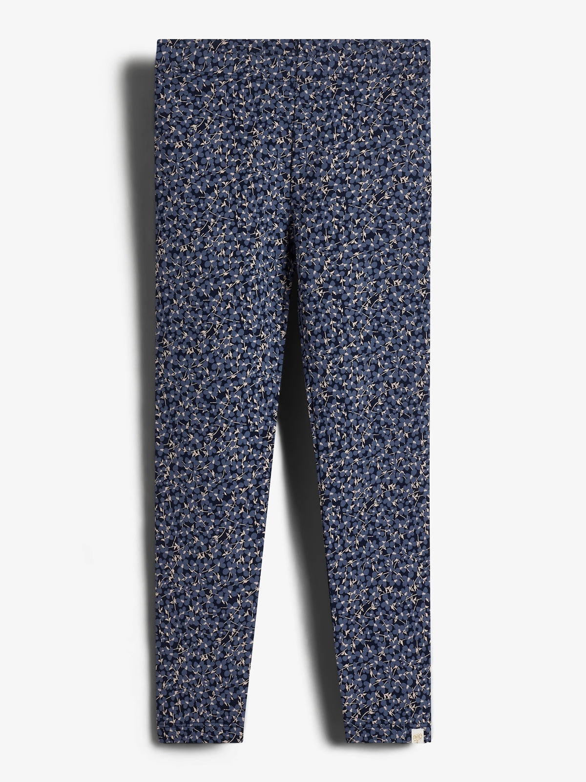 Jersey Leggings w. Ditsy Print - Tweens - Blue