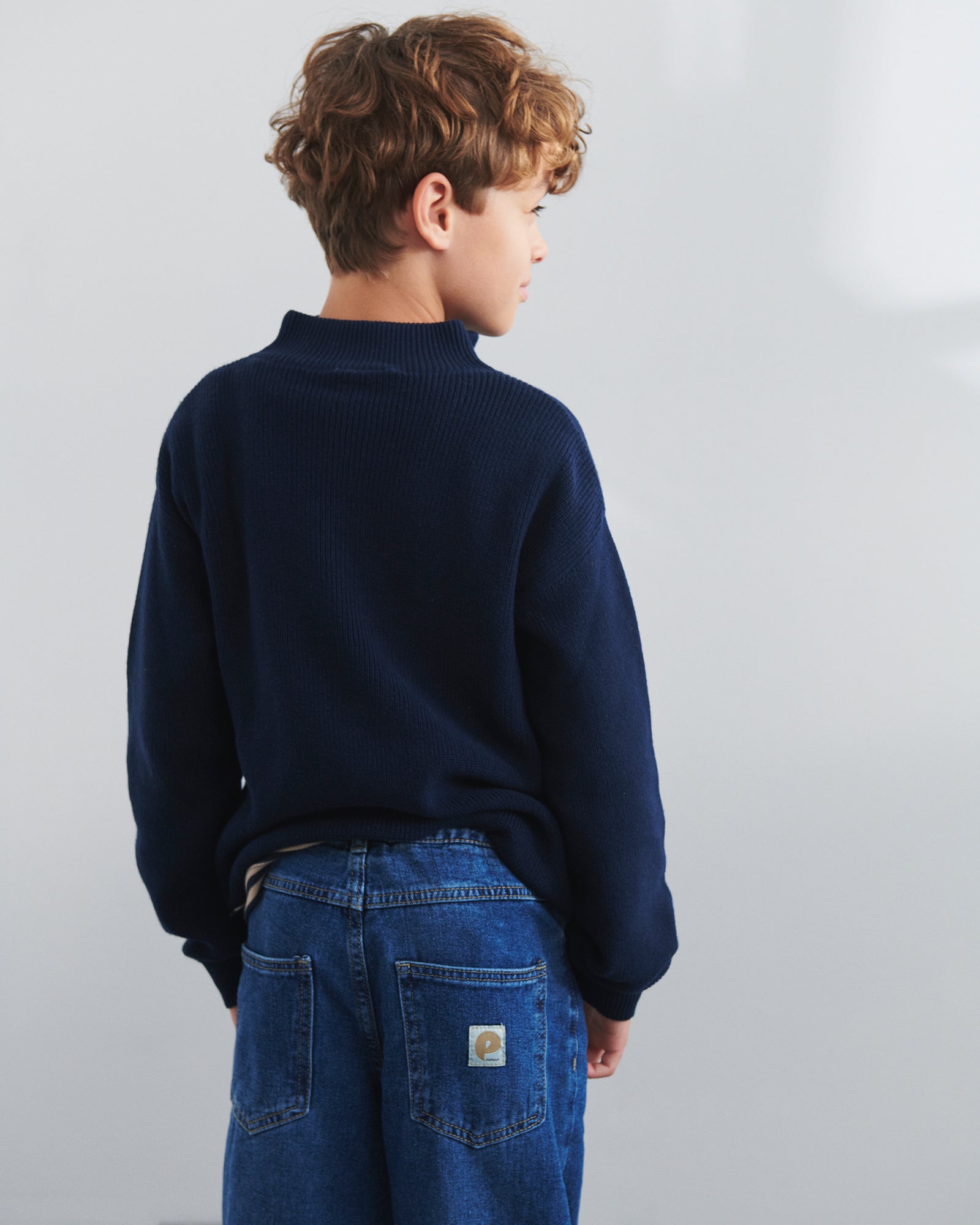 Sweater met kwart rits - Tweens - Navy