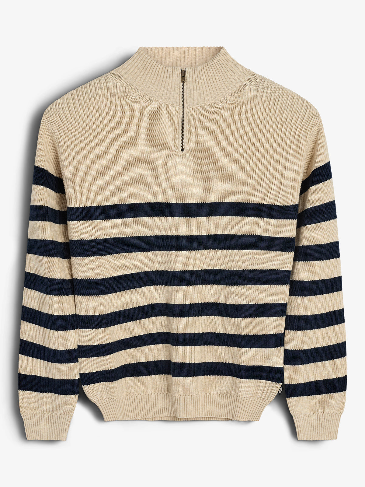 Sweater met kwart rits - Tweens - Beige/Navy