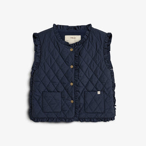 Gewatteerd gilet met ruches - Kids - Navy