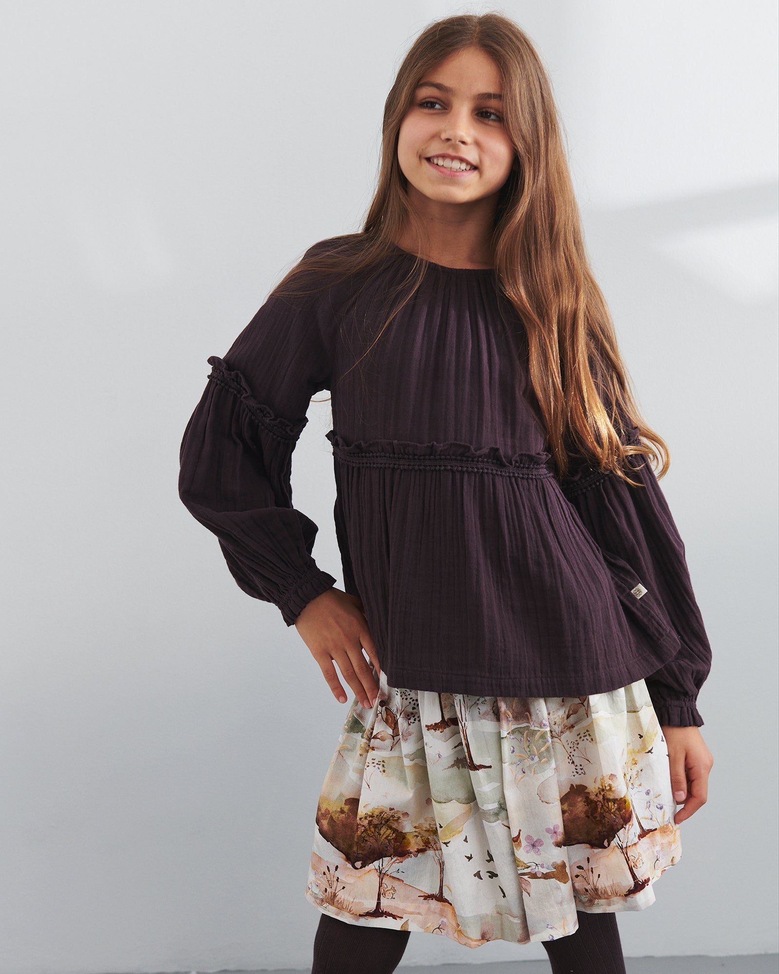 Boho blouse - Tweens - Dark Purple