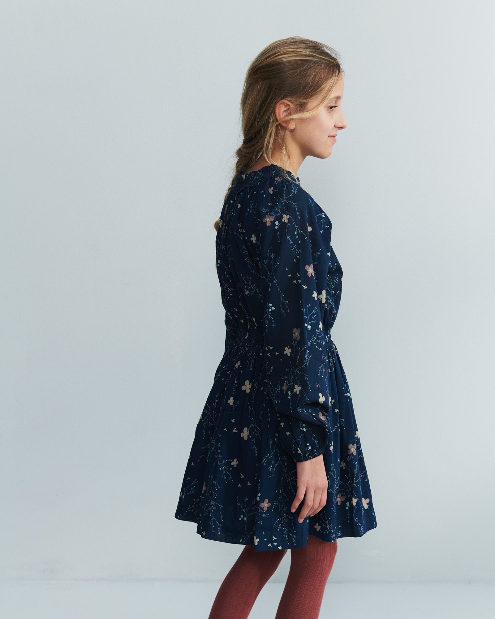 Smock Taille Jurk met Bloemenprint - Tweens - Moonlight/Purple