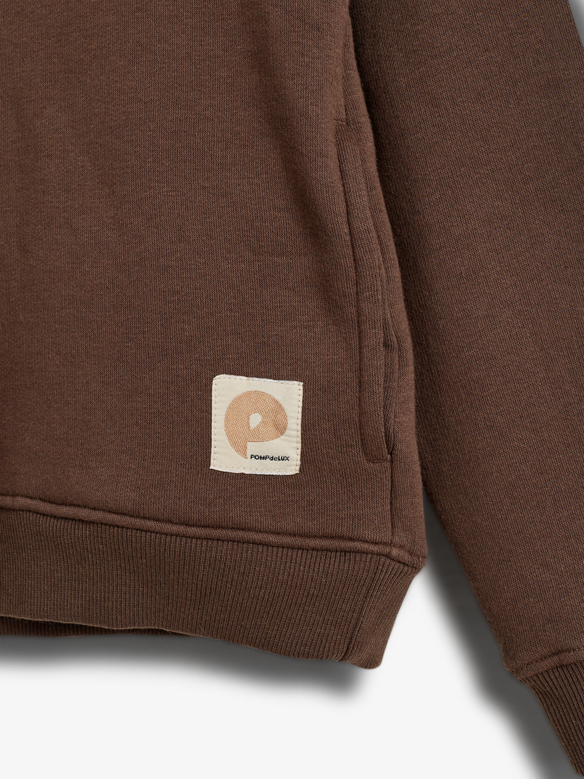 Hoodie w. Side Pocket - Tweens - Dark Earth