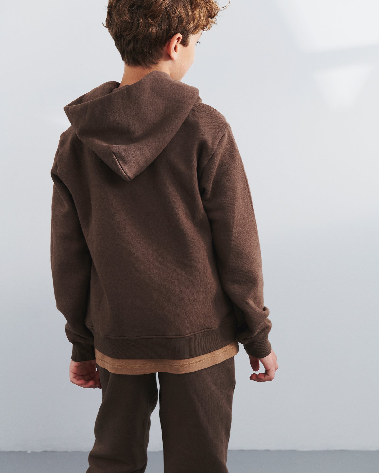 Hoodie w. Side Pocket - Tweens - Dark Earth