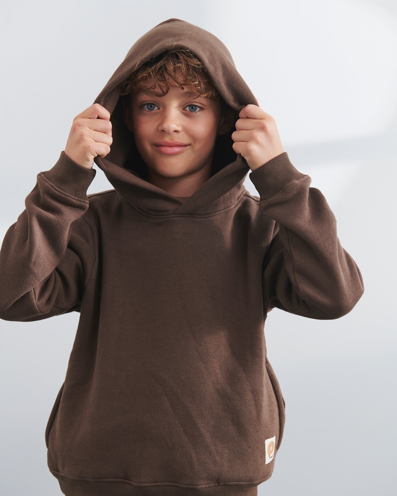 Hoodie w. Side Pocket - Tweens - Dark Earth