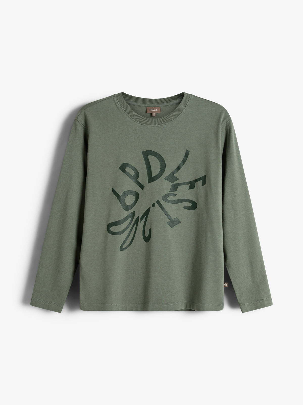 Warp Text Long Sleeve T-shirt - Tweens - Green