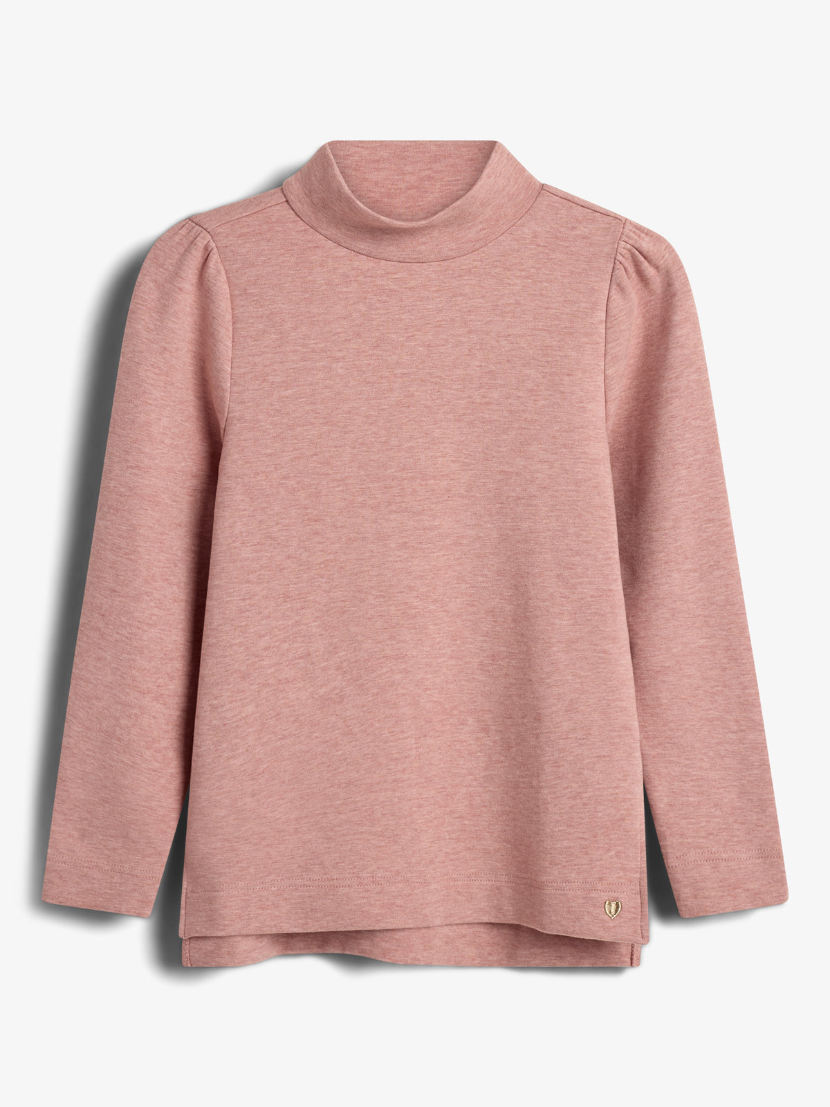 Pluche Jersey T-hals Blouse - Tweens - Dusty Rose Melange