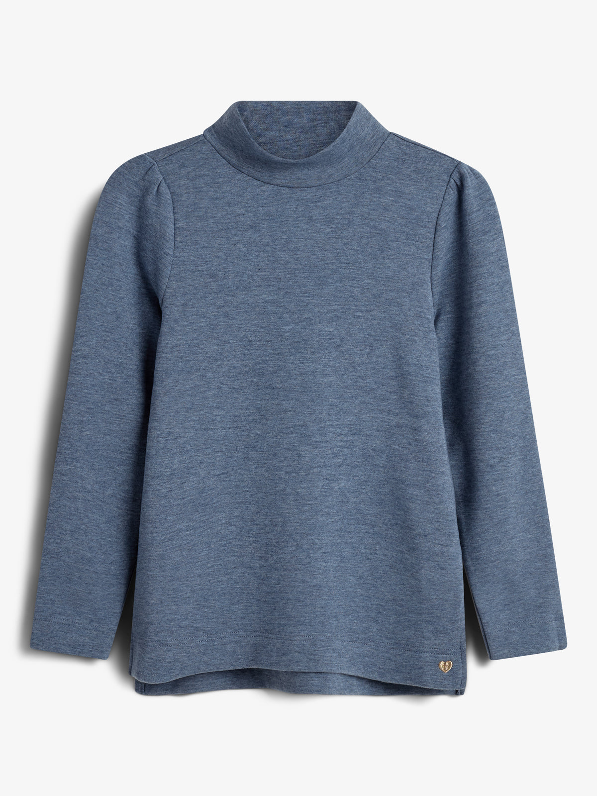 Pluche Jersey T-hals Blouse - Tweens - Blue Melange